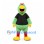 Parrot Mascot Costume in Green with Black Polo Shirt