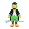 Parrot Mascot Costume in Green with Black Tuxedo Tailcoat