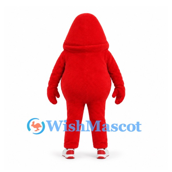 Monster Mascot Costume in Red with Pointed Head and White Shoes