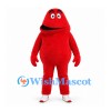 Monster Mascot Costume in Red with Pointed Head and White Shoes