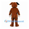 Dog Mascot Costume in Brown with White Belly and Red Collar