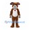 Dog Mascot Costume in Brown with White Belly and Red Collar