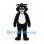 Cat Mascot Costume in Black with White Belly and Gold Collar Tag