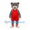 Bear Mascot Costume in Gray with Red Basketball Uniform