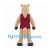 Horse Mascot Costume in Cream with Burgundy Sleeveless Shirt
