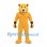 Lioness Mascot Costume with Muscular Gold Body and Black Wristbands