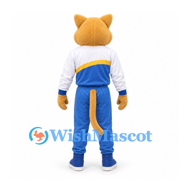 Lioness Mascot Costume with Blue White Tracksuit