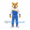 Lioness Mascot Costume with Blue White Tracksuit
