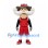 Cowboy Mascot Costume with Gray Hat and Red Basketball Uniform