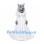Wolf Bride Mascot Costume with White Wedding Gown and Veil