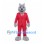 Wolf Mascot Costume with Red Suit and White Tie
