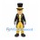 Gentleman Mascot Costume with Black Tailcoat and Yellow Waistcoat