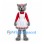 Wolf Mascot Costume with White Apron Dress and Red Blouse