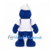 Monster Mascot Costume in Blue with White Sports Shirt