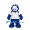 Monster Mascot Costume in Blue with White Sports Shirt