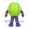 Tennis Ball Mascot Costume in Green with Purple Sunglasses