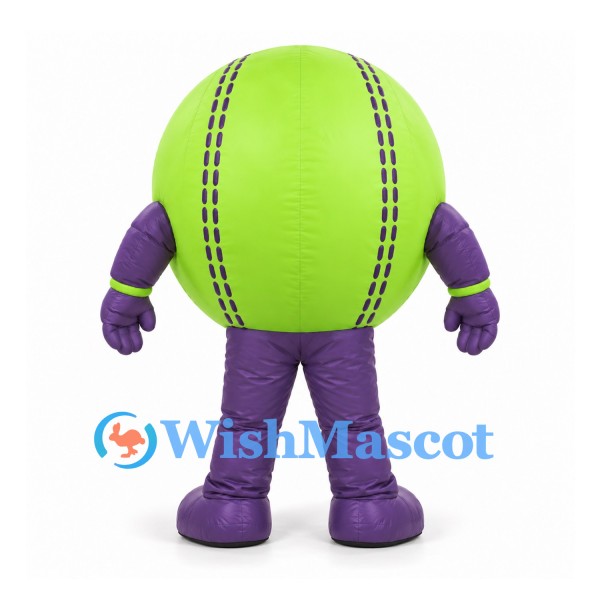 Tennis Ball Mascot Costume in Green with Purple Sunglasses