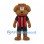 Dog Mascot Costume with Red Black Striped Soccer Uniform