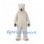 Bear Mascot Costume in Cream with Long Fur and Black Paw Pads