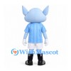 Alien Mascot Costume in Pale Blue with White Shorts and Black Shoes