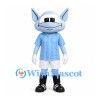 Alien Mascot Costume in Pale Blue with White Shorts and Black Shoes