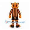 Tiger Mascot Costume with Orange Black Striped Soccer Uniform