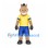 Horse Mascot Costume with Yellow Sports Shirt and Blue Shorts