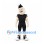 Man Mascot Costume with Black Sports Uniform and Feathered Hat