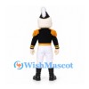 Man Mascot Costume with Black Soldier Jacket and White Pants