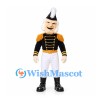 Man Mascot Costume with Black Soldier Jacket and White Pants