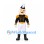Man Mascot Costume with Black Soldier Jacket and White Pants