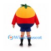Orange Mascot Costume with Red Shirt and Navy Shorts