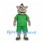Rhino Mascot Costume with Green Sports Uniform and Rainbow Horn