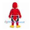 Eagle Mascot Costume in Red with Red Sports Shirt and Navy Shorts