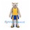 Lioness Mascot Costume with Yellow Blue Cheerleader Uniform