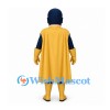 Superhero Mascot Costume with Navy Suit and Yellow Cape