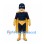 Superhero Mascot Costume with Navy Suit and Yellow Cape