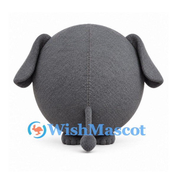 Elephant Mascot Costume in Gray with Round Body and Small Tusks