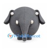 Elephant Mascot Costume in Gray with Round Body and Small Tusks