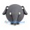 Elephant Mascot Costume in Gray with Round Body and Small Tusks