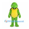 Turtle Mascot Costume in Green with Yellow Belly and Brown Shell