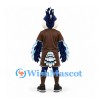 Blue Jay Mascot Costume with Brown Sports Shirt and Feathered Wings