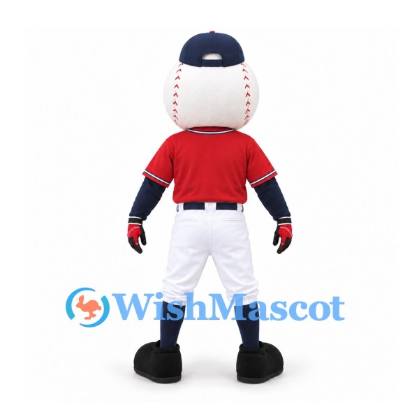 Baseball Mascot Costume with Red Jersey and White Pants