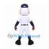 Baseball Mascot Costume with White Uniform and Navy Cap