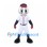 Baseball Mascot Costume with White Uniform and Navy Cap