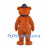 Bear Mascot Costume in Orange with Black Bowler Hat and Scarf