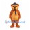 Bear Mascot Costume in Orange with Black Bowler Hat and Scarf