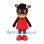 Cow Mascot Costume in Brown with Red Dress and Pink Bows