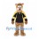 Bear Mascot Costume with Black Yellow Sports Jersey
