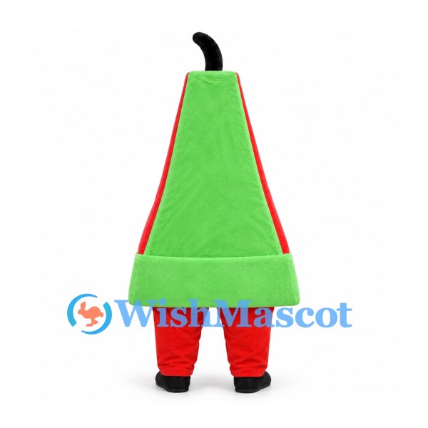 Watermelon Mascot Costume with Red Triangular Body and Green Rind
